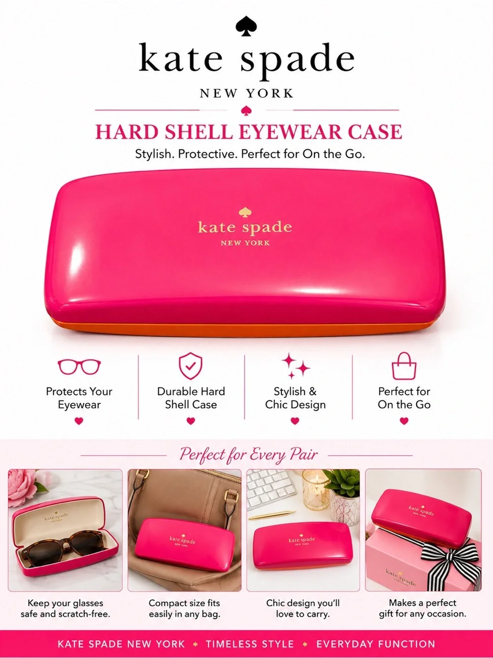 Kate Spade New York Pink Eyeglass Case